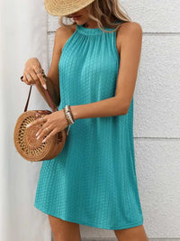 Textured Grecian Neck Mini Dress 100100516101866 24 Affordable Fashion Under $100 Jerry's Apparel 