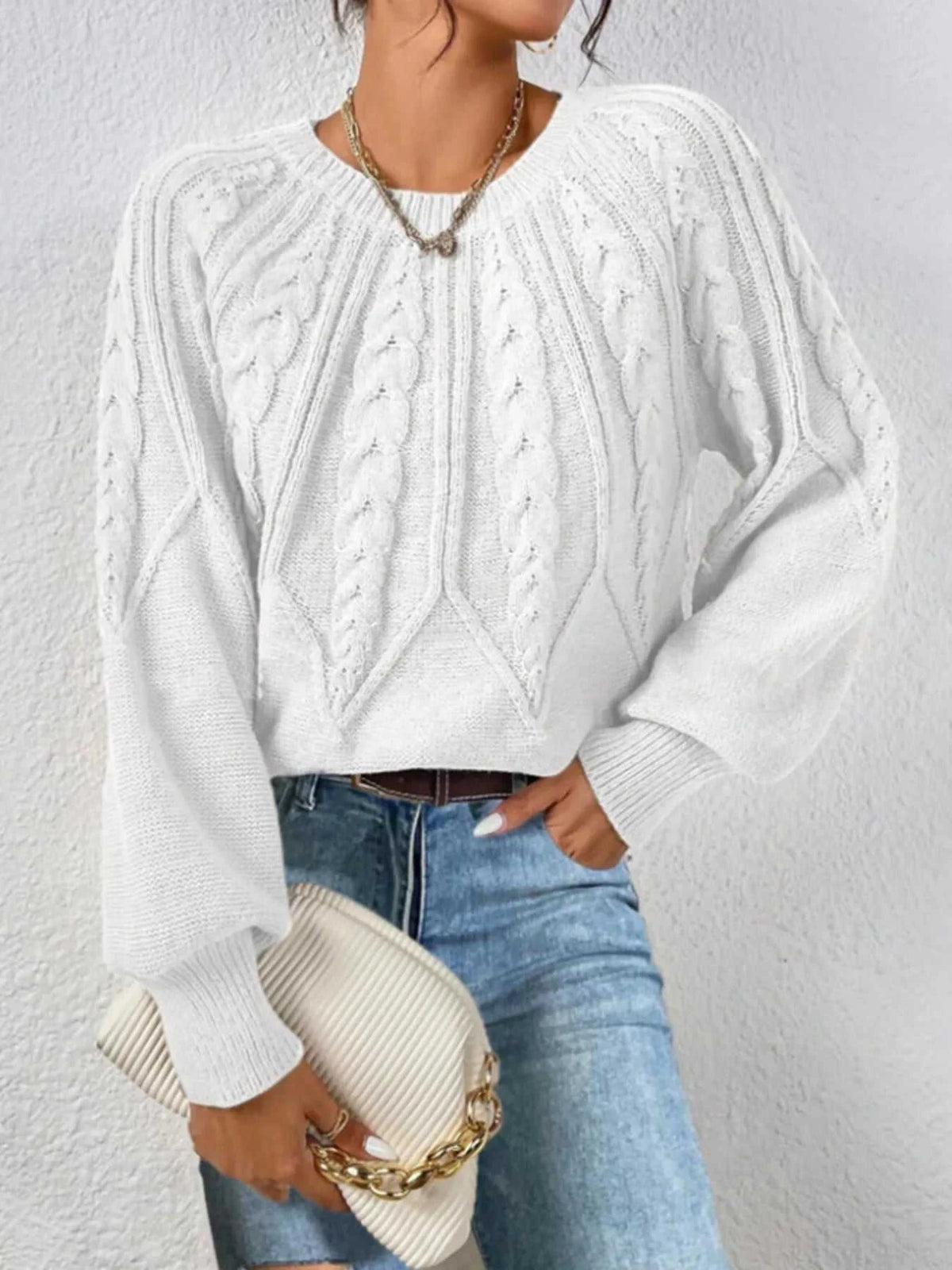 Cable Knit Long Sleeve Sweater 100100200217752 36 Affordable Fashion Under $100 Jerry's Apparel 