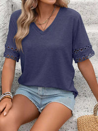 V-Neck Hollow-Out Sleeve T-Shirt 100100632201866 28 Affordable Fashion Under $100 Jerry's Apparel 