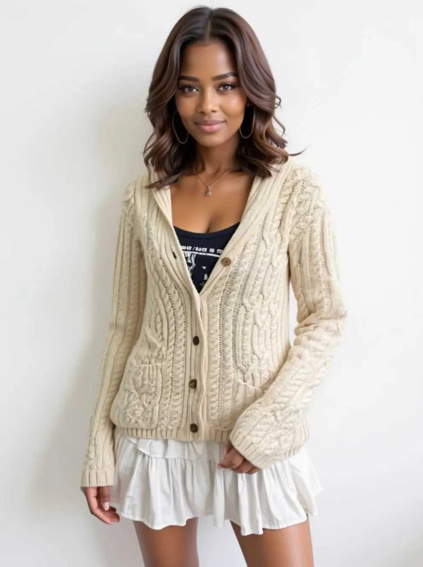 Cable Knit Button Up Cardigan 100100237685372 73 Affordable Fashion Under $100 Jerry's Apparel 