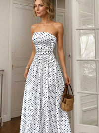 Polka Dot Strapless Maxi Dress 100100244144250 39 Affordable Fashion Under $100 Jerry's Apparel 
