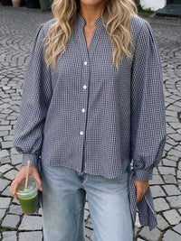 Gingham Button Up Shirt with Tie-Sleeve Detail 101001756453060 45 Affordable Fashion Under $100 Jerry's Apparel 