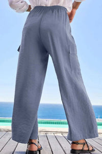 Drawstring Frilled Waist Wide Leg Utility Trousers 100100664290960 36 Affordable Fashion Under $100 Jerry's Apparel 