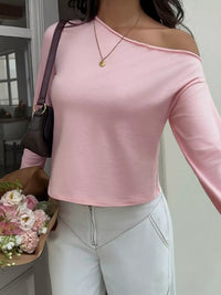 One-Shoulder Long Sleeve T-Shirt 101001260571131 35 Affordable Fashion Under $100 Jerry's Apparel 