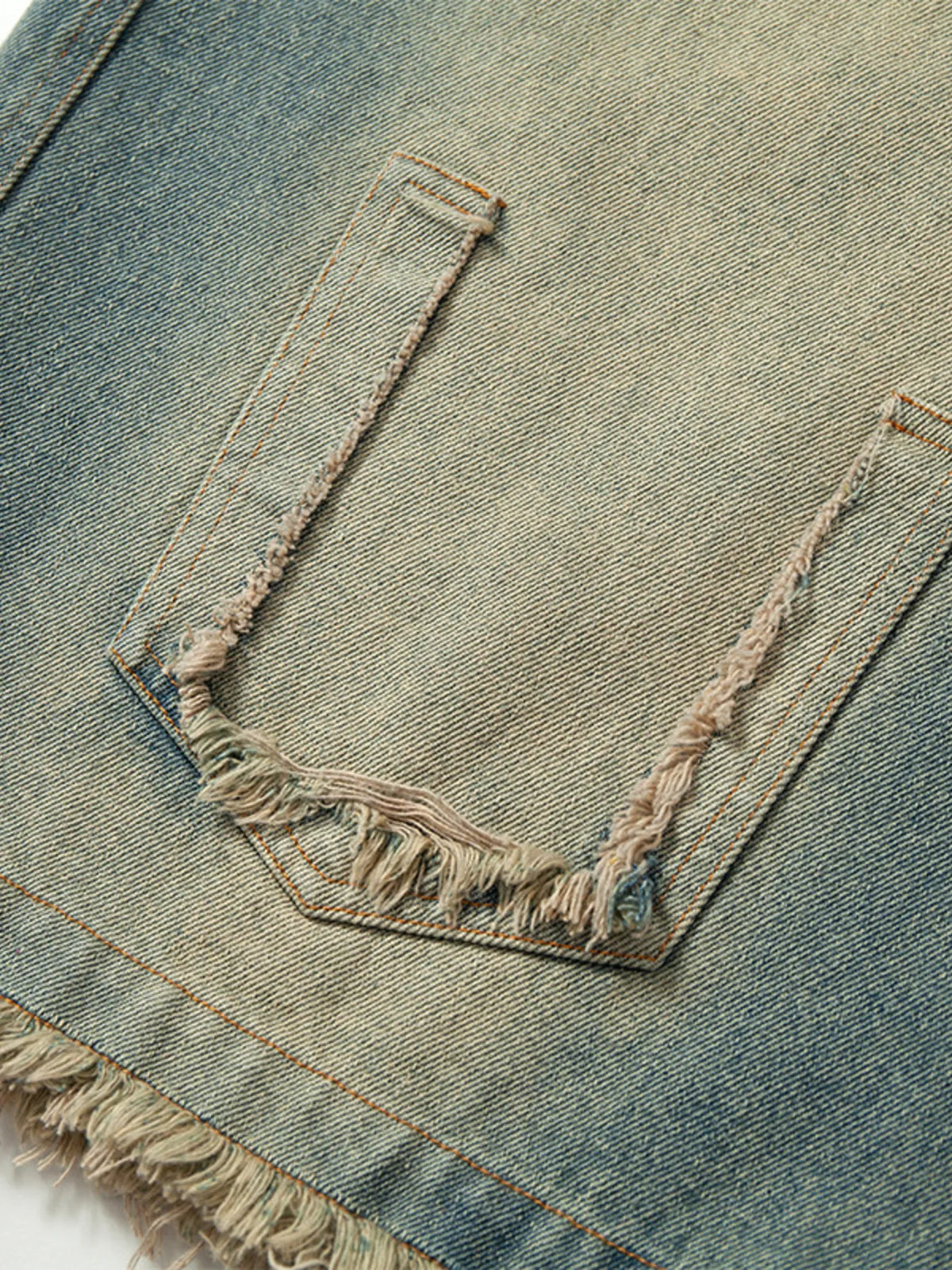Men's Frayed Hem Denim Shorts