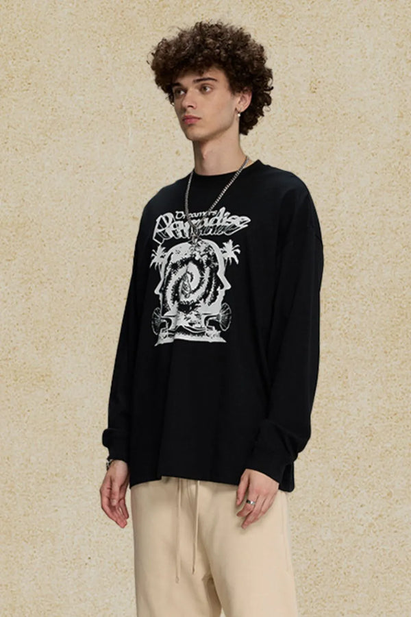 Men's Round Neck Graphic T-Shirt