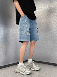 Men's Full Size Distressed Wash Wide Leg Denim Shorts Plus Size 100400732508881 36 Affordable Fashion Under $100 Jerry's Apparel 