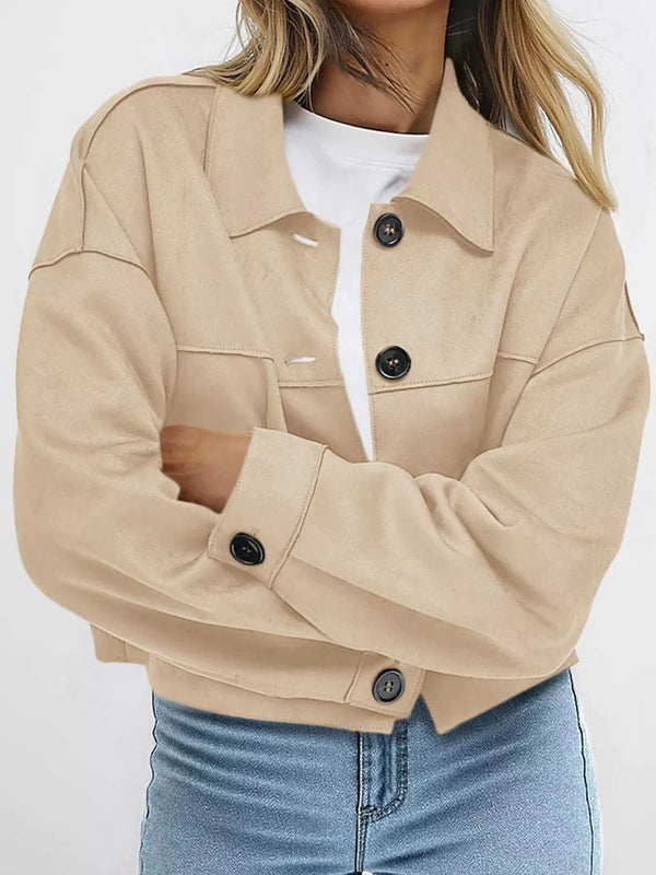 Button-Down Cropped Jacket 101001916935155 79 Affordable Fashion Under $100 Jerry's Apparel 