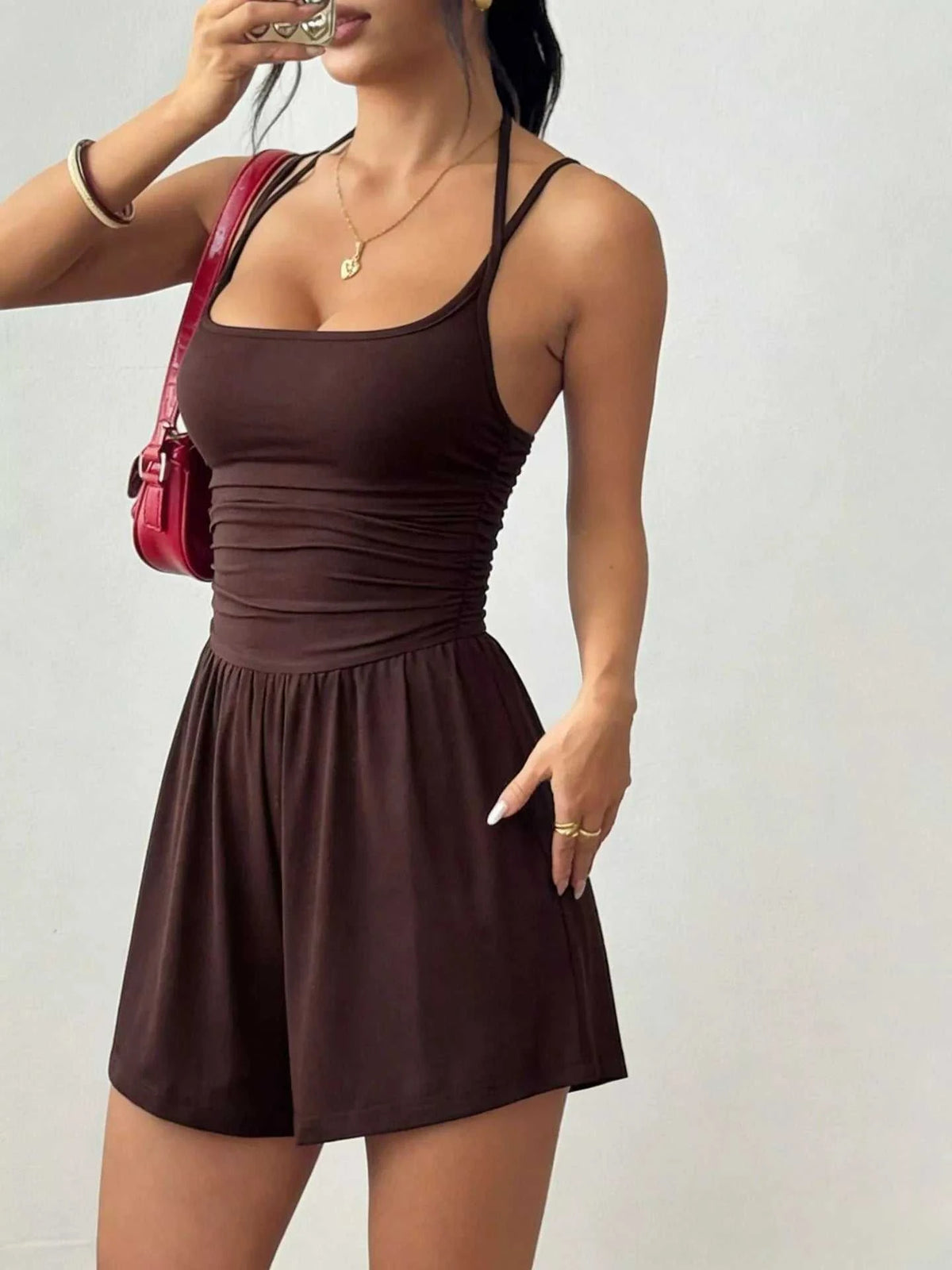 Ruched Spaghetti Strap Romper 100100748306286 25 Affordable Fashion Under $100 Jerry's Apparel 