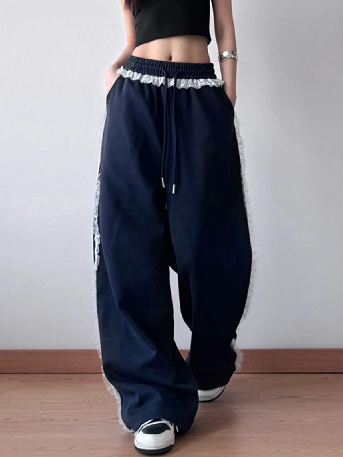 Wide Leg Elastic Waist Sweatpants