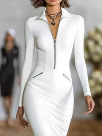 Full Size Zip-Front Bodycon Midi Dress Plus Size 101001488194911 56 Affordable Fashion Under $100 Jerry's Apparel 