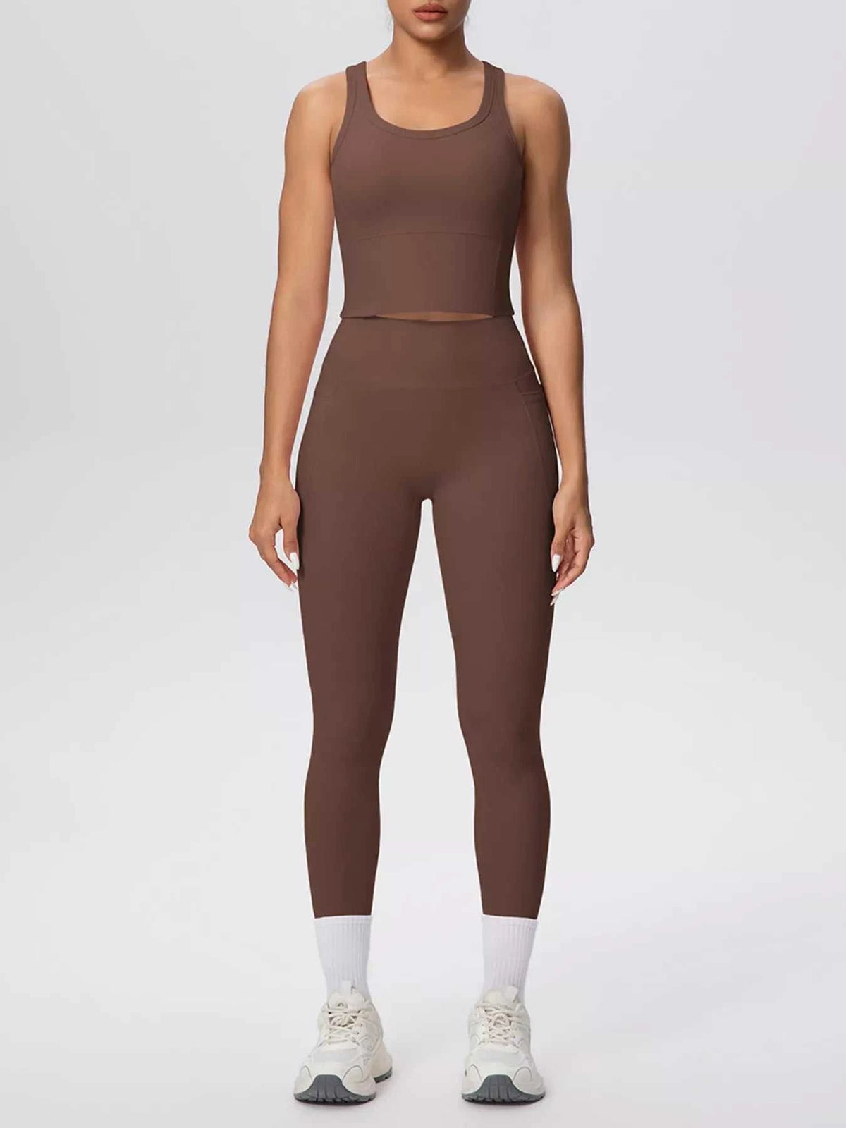 Scoop Neck Tank and High-Waisted Leggings Active Set 101006388543899 85 Affordable Fashion Under $100 Jerry's Apparel 