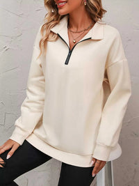 Quarter Zip Dropped Shoulder Sweatshirt 100100362581547 41 Affordable Fashion Under $100 Jerry's Apparel 