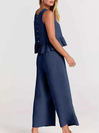 Full Size Ruffled Hem Sleeveless Top and Wide-Leg Pants Set Plus Size 100100048319818 31 Affordable Fashion Under $100 Jerry's Apparel 
