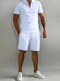 Men's Full Size Collared Neck Short Sleeve Top and Shorts Set Plus Size 100400205310003 33 Affordable Fashion Under $100 Jerry's Apparel 