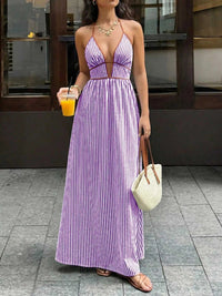 Striped Halter Neck Maxi Dress 100100040801006 34 Affordable Fashion Under $100 Jerry's Apparel 