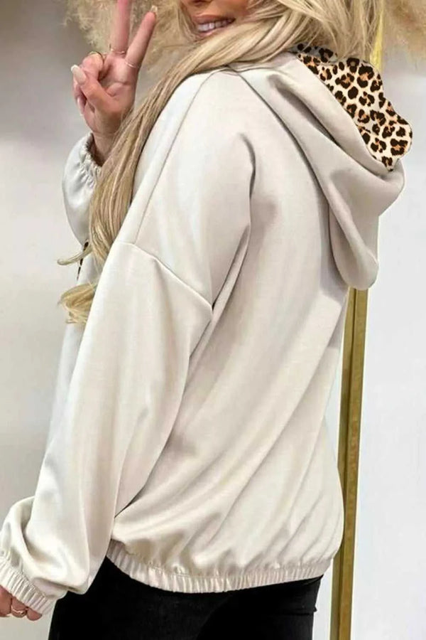 Leopard Print Lined Hoodie with Drawstring 101001598491565 43 Affordable Fashion Under $100 Jerry's Apparel 
