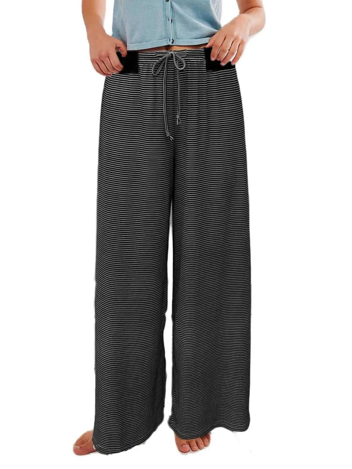 Drawstring Striped Wide Leg Pants 100100604831238 31 Affordable Fashion Under $100 Jerry's Apparel 