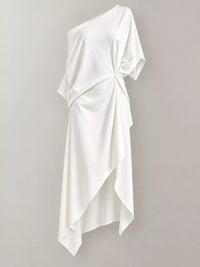 Full Size One-Shoulder Asymmetric Hem Midi Dress Plus Size 101001732260581 53 Gifts for Her Jerry's Apparel 