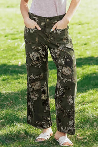 Vintage Style Floral Print High Waist Wide Leg Jeans 100100212050078 65 Affordable Fashion Under $100 Jerry's Apparel 