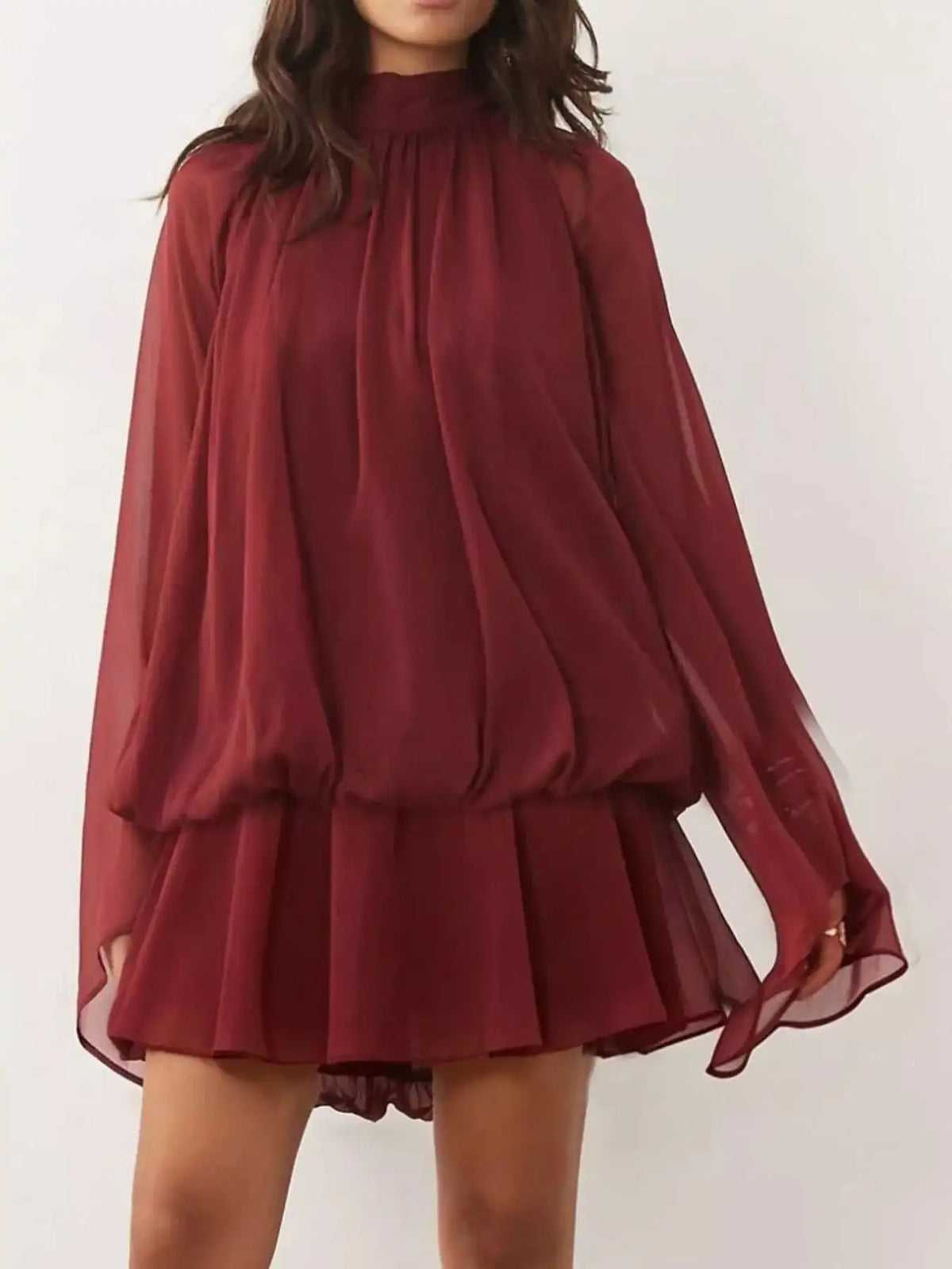 Tie Back Flare Sleeve Mini Dress 101001243212797 45 Affordable Fashion Under $100 Jerry's Apparel 