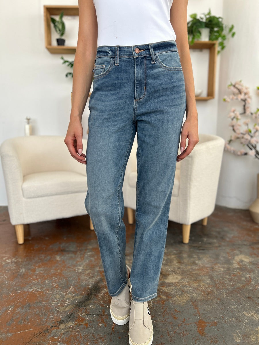 Full Size High Waist Straight Jeans