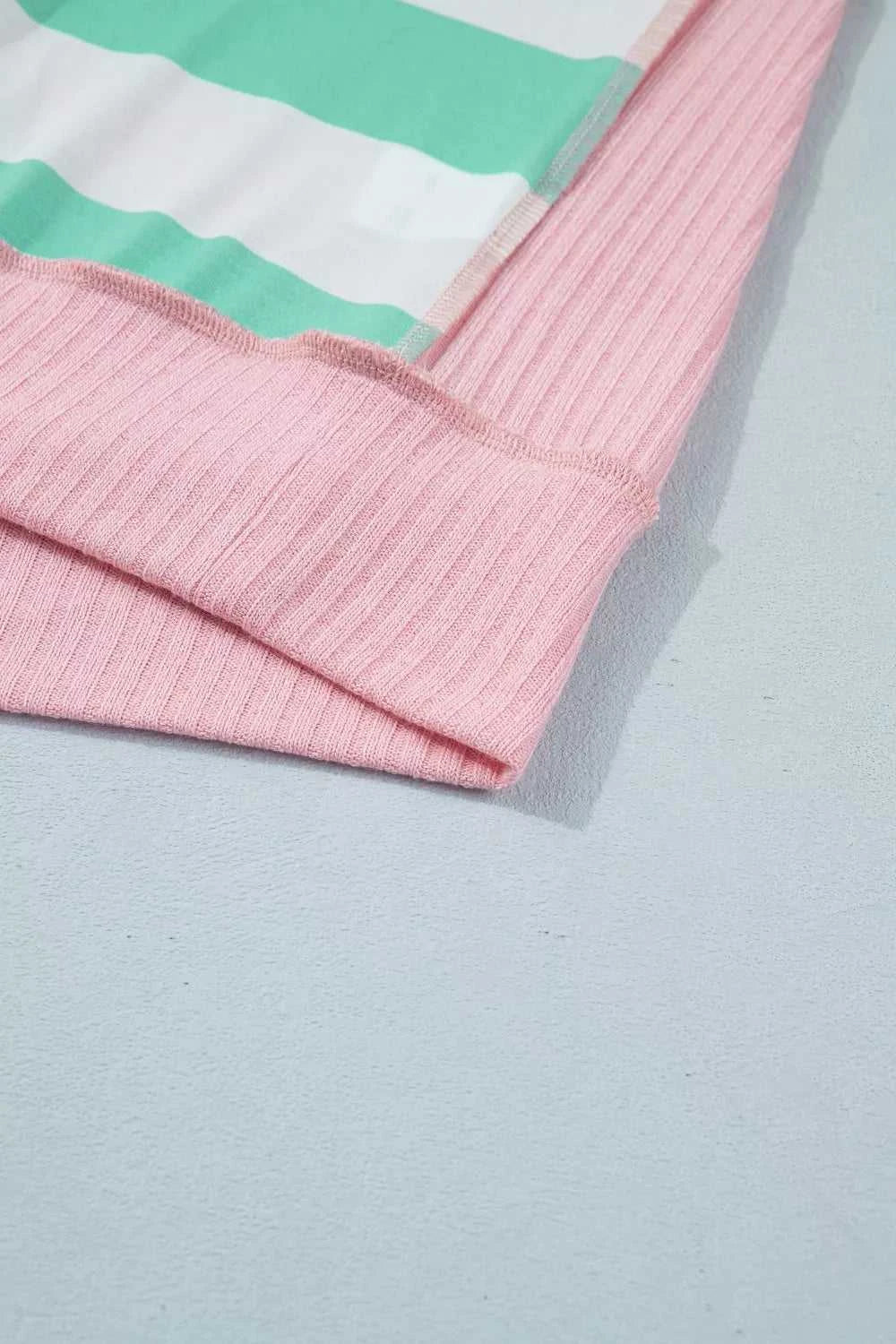 Stripe Exposed Seam Ribbed Patchwork Oversized Tee 100100861137572 24 Affordable Fashion Under $100 Jerry's Apparel 