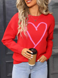 Valentine's Day Heart Graphic Dropped Shoulder Sweater 100100820549712 49 Affordable Fashion Under $100 Jerry's Apparel 