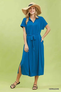 Umgee Collared Belted Midi Dress 100100420831123 57 Affordable Fashion Under $100 Jerry's Apparel 