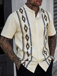 Men's Geometric Print Short Sleeve Shirt 104001395569418 26 Affordable Fashion Under $100 Jerry's Apparel 