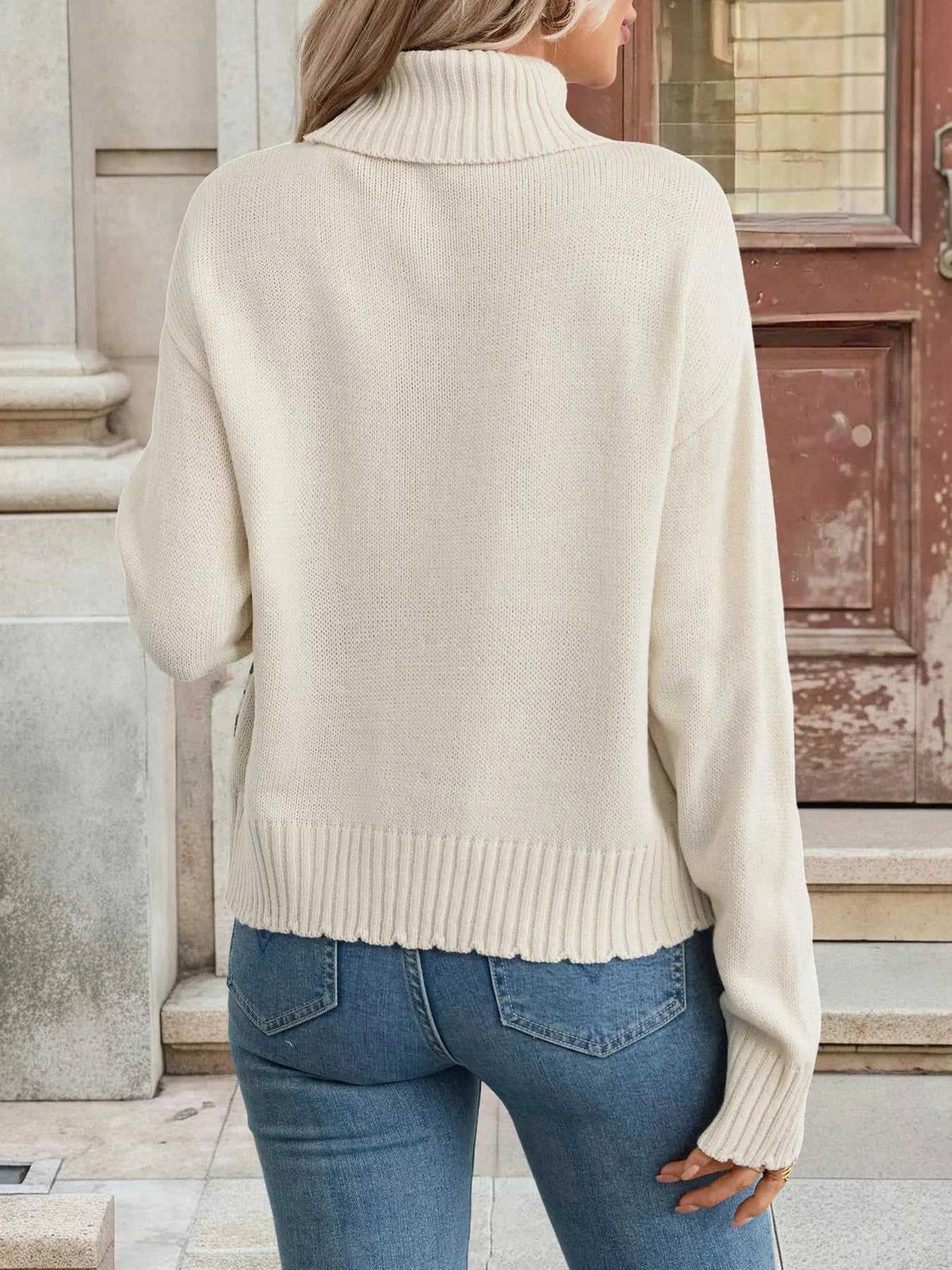 Geometric Turtleneck Long Sleeve Sweater 100100056621084 45 Affordable Fashion Under $100 Jerry's Apparel 