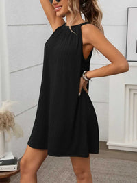 Textured Grecian Neck Mini Dress 100100516101866 24 Affordable Fashion Under $100 Jerry's Apparel 