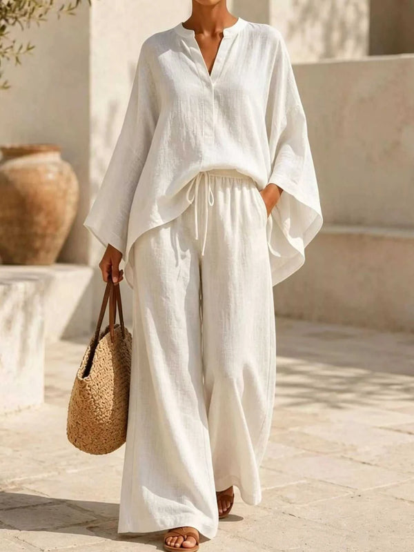 Full Size Loose Fit Top and Wide-Leg Pants Set Plus Size 101001296470286 42 Affordable Fashion Under $100 Jerry's Apparel 