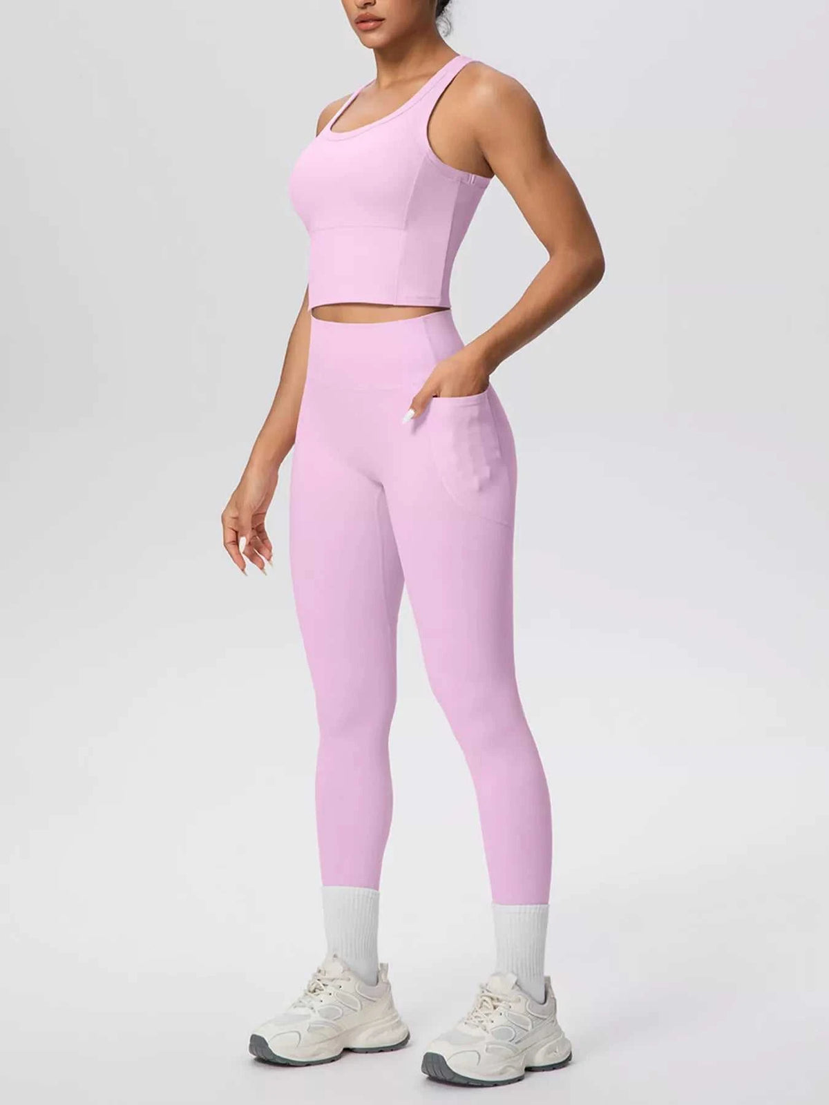 Scoop Neck Tank and High-Waisted Leggings Active Set 101006388543899 85 Gifts for Her Jerry's Apparel 