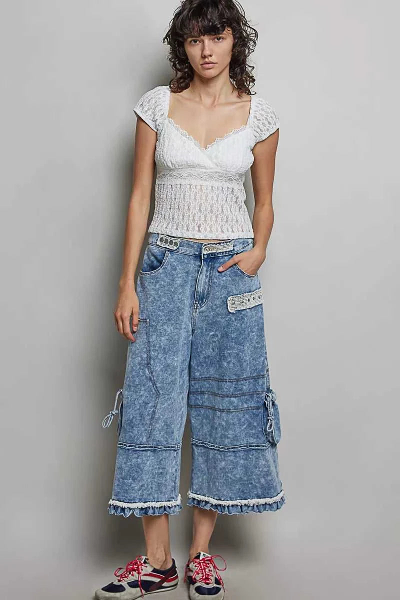 POL Sweetheart Neck Lace Short Sleeve Top 100100727331209 48 Affordable Fashion Under $100 Jerry's Apparel 