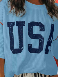 USA Graphic Ribbed Knit T-Shirt 100100664845562 30 Affordable Fashion Under $100 Jerry's Apparel 