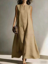 Full Size Notched Sleeveless Maxi Dress Plus Size 100100975553560 32 Affordable Fashion Under $100 Jerry's Apparel 