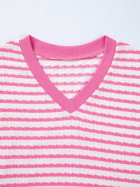 Striped V-Neck Casual T-Shirt 100100056101494 27 Affordable Fashion Under $100 Jerry's Apparel 