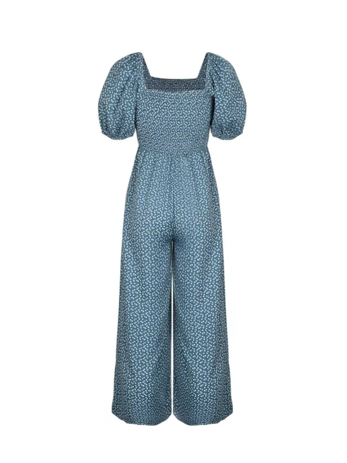 Printed Square Neck Puff Sleeve Jumpsuit 100100619721006 31 Affordable Fashion Under $100 Jerry's Apparel 