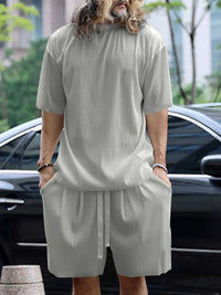 Men's Full Size Round Neck Short Sleeve Top and Shorts Set Plus Size 100400436735405 35 Affordable Fashion Under $100 Jerry's Apparel 