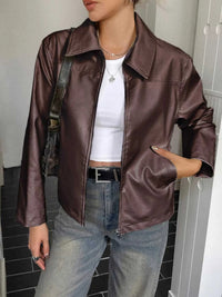 Zip Up Leather Jacket 100100499442558 99 Affordable Fashion Under $100 Jerry's Apparel 