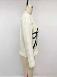 Bow Graphic Round Neck Sweater 100100406045072 38 Affordable Fashion Under $100 Jerry's Apparel 