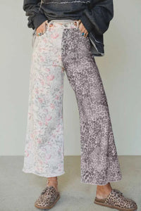 Floral and Leopard Print Wide-Leg Jeans 100100407191762 62 Affordable Fashion Under $100 Jerry's Apparel 