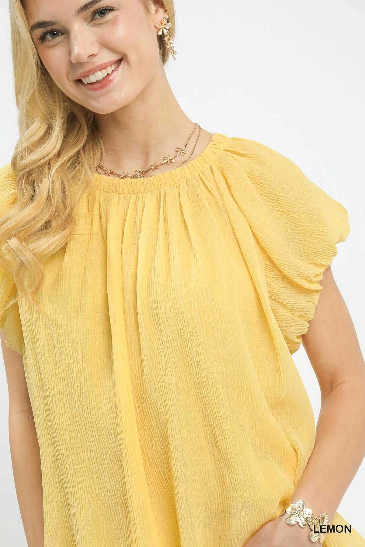 Umgee Crinkle Flutter Sleeve Peasant Top 100100417091501 51 Affordable Fashion Under $100 Jerry's Apparel 
