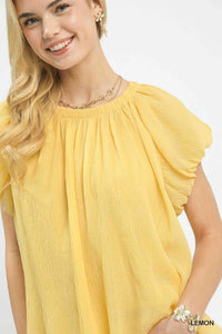 Umgee Crinkle Flutter Sleeve Peasant Top 100100417091501 51 Affordable Fashion Under $100 Jerry's Apparel 
