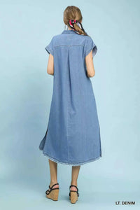 Umgee Stone Washed Collared Denim Midi Dress 100100956431073 57 Affordable Fashion Under $100 Jerry's Apparel 