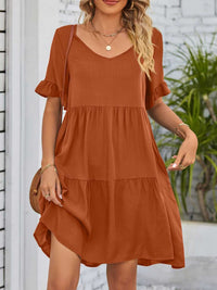 Ruffled Sleeve Tiered Mini Dress 100100840870791 28 Affordable Fashion Under $100 Jerry's Apparel 