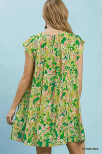 Umgee Tropical Floral Flutter Sleeve Swing Dress 100100414241454 57 Affordable Fashion Under $100 Jerry's Apparel 