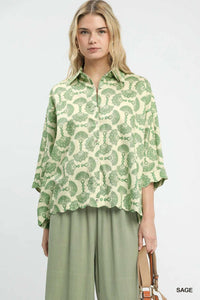 Umgee Printed Button Down Shirt 100100977401221 55 Affordable Fashion Under $100 Jerry's Apparel 