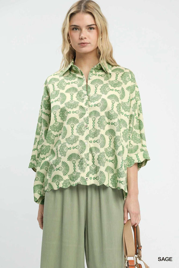 Umgee Printed Button Down Shirt 100100977401221 55 Affordable Fashion Under $100 Jerry's Apparel 